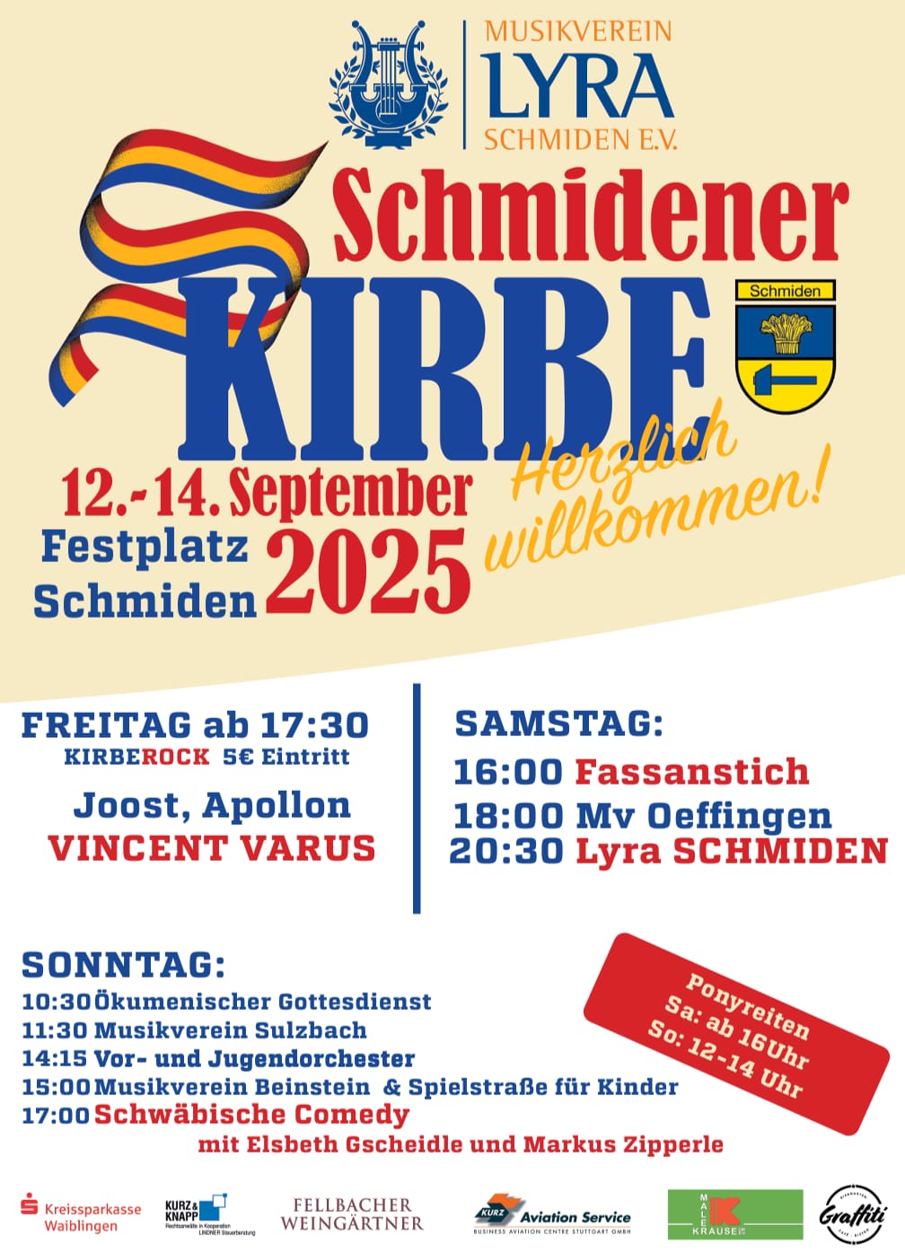 Programmflyer Schmidener Kirbe 2025